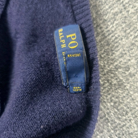 Polo Ralph Lauren Women Striped Sweater Dress Navy Green Long Sleeve Size L - Picture 4 of 6